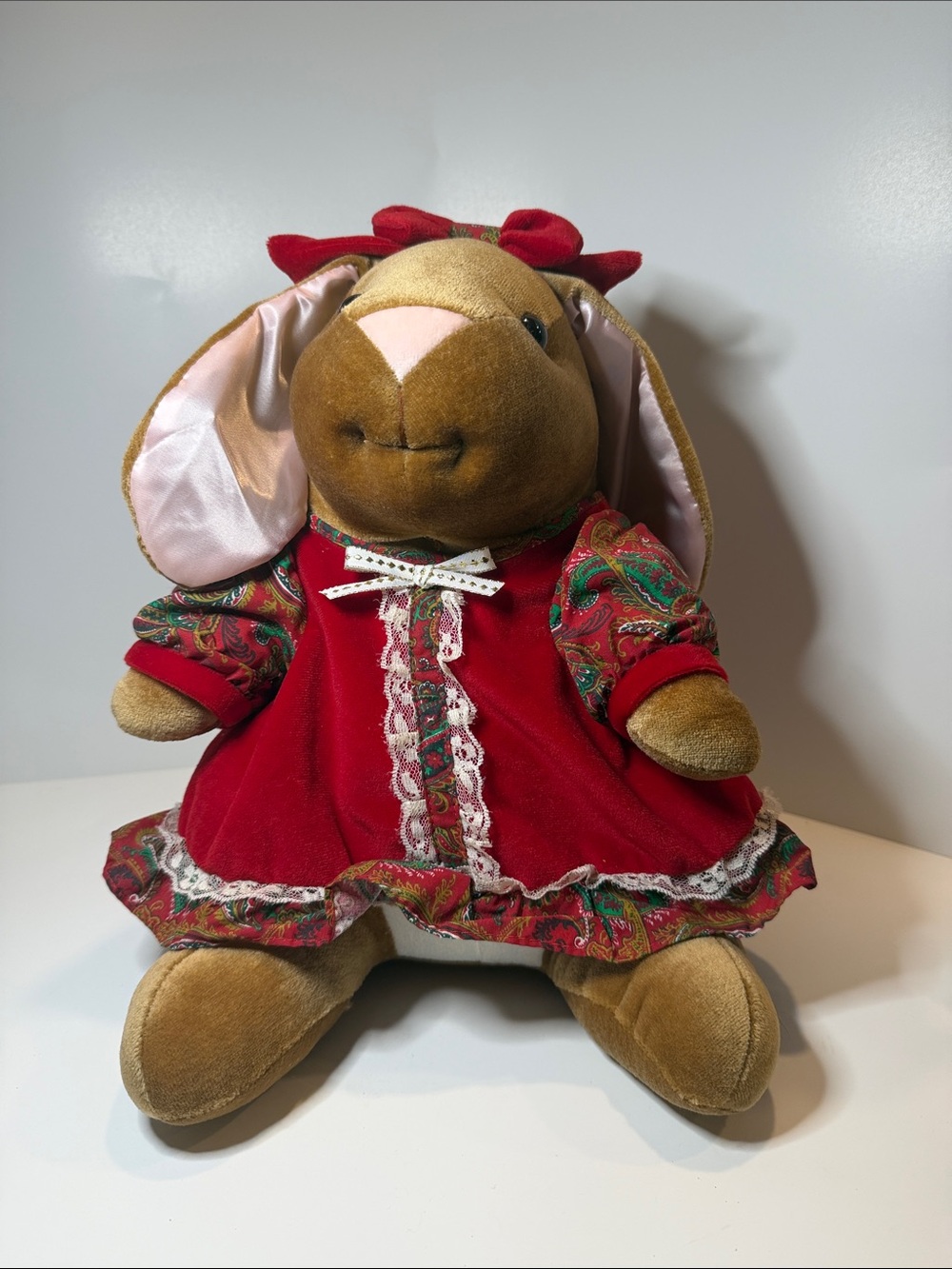 Plush Bunny in Red Dress